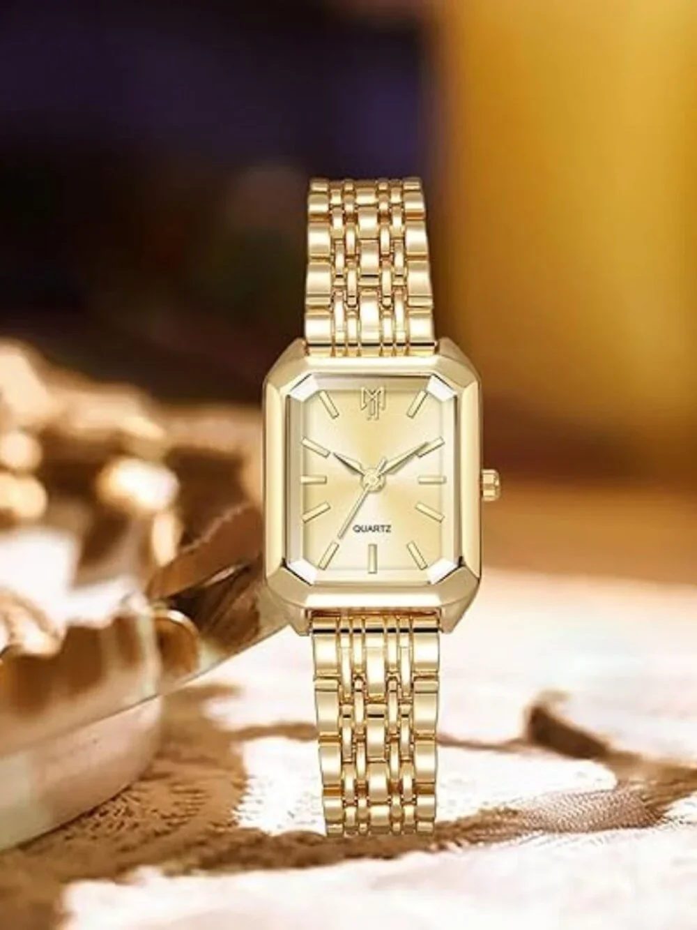 Women’s Square Quartz Watch Steel Strap Casual Fashion Wristwatch